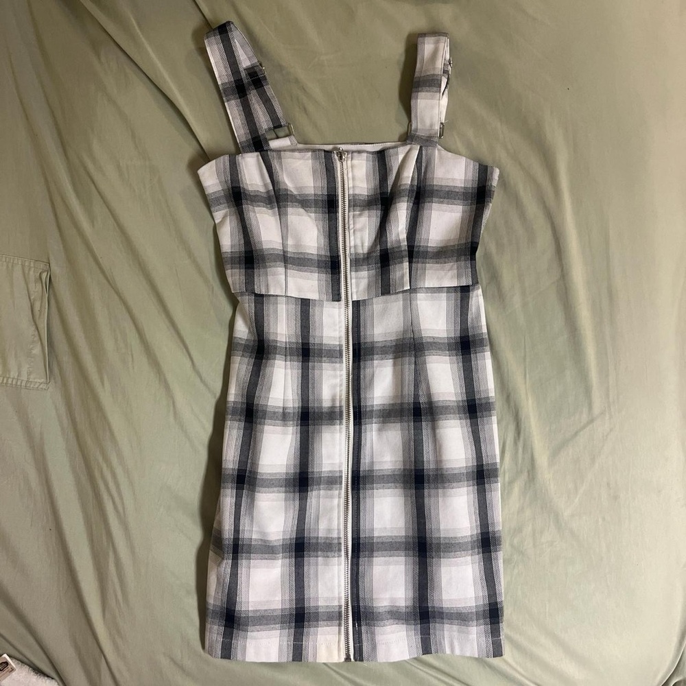 forever 21 small gray and white plaid dress